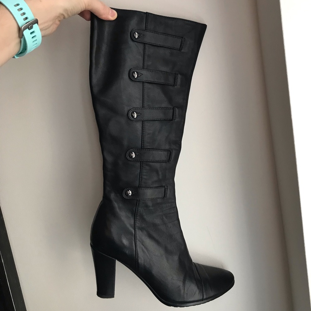 Black knee high boots